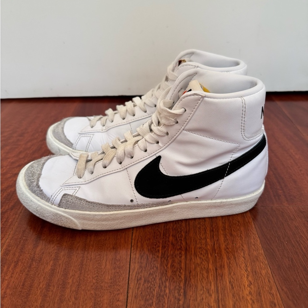 Nike Blazers White and Black High-Top Sneakers (Women’s US 8)
